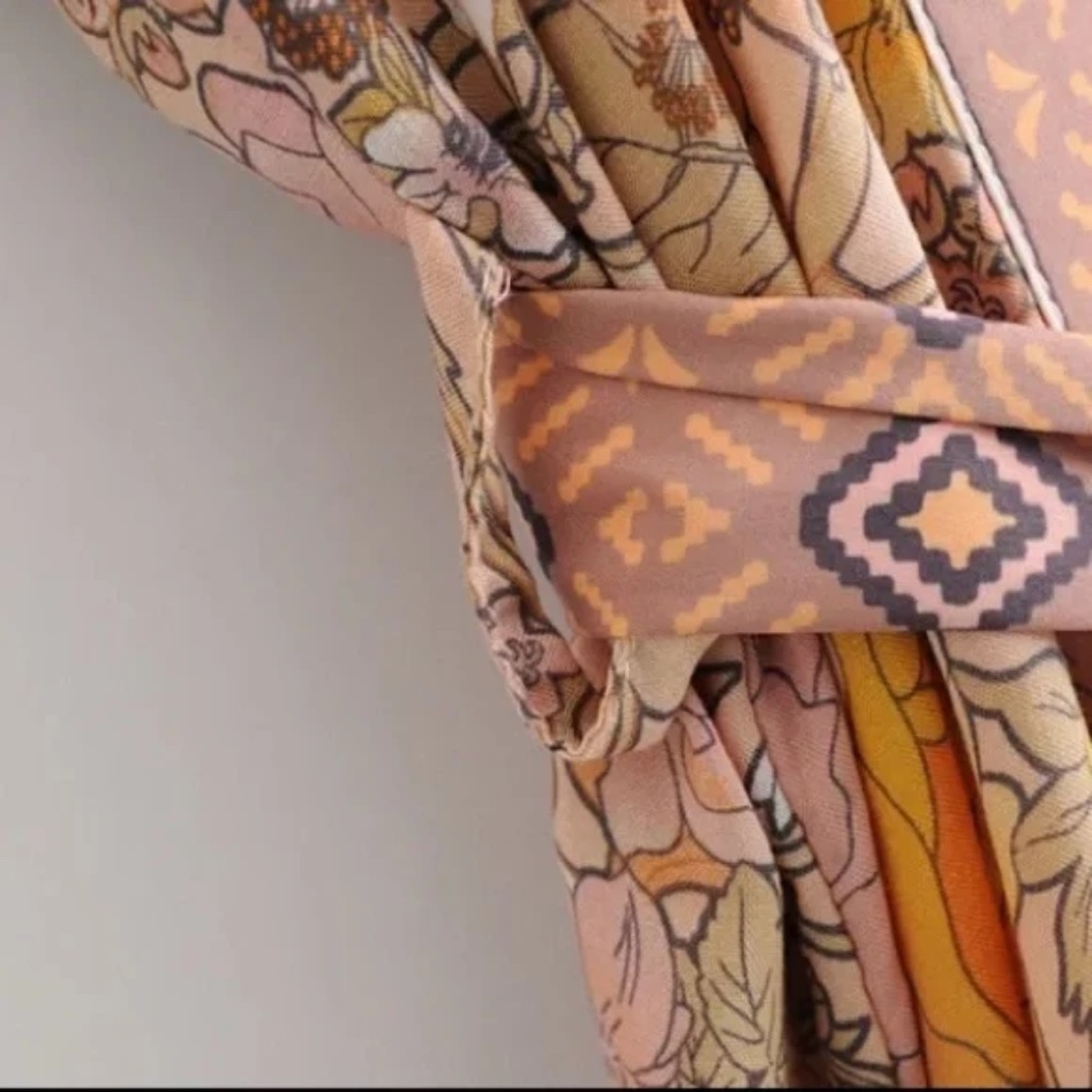 SOLD OUT Pink Bohemian Floral Maxi Duster Kimono Wrap Robe - Picture 13 of 16